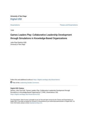 Collaborative Leadership Development Through Simulations in Knowledge-Based Organizations