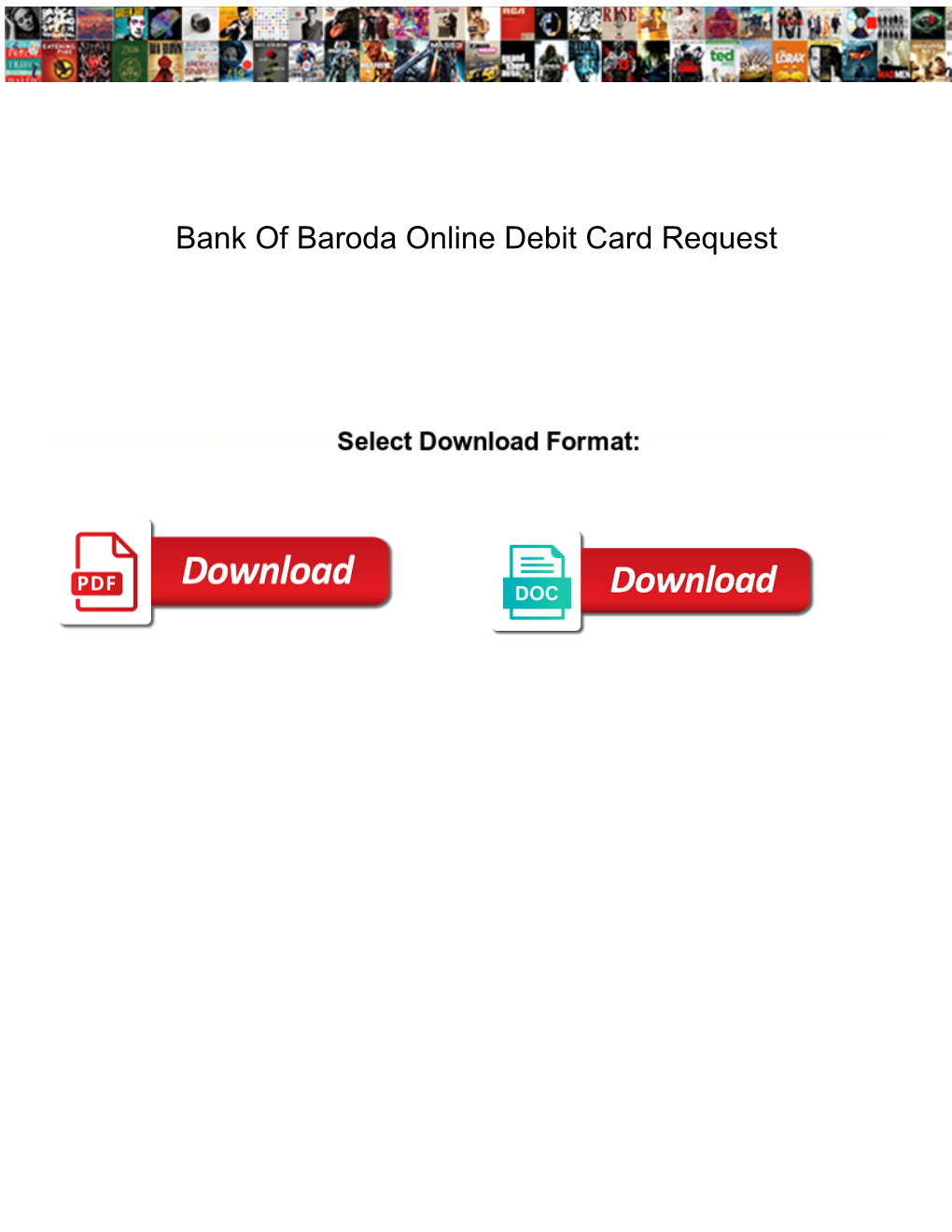 Bank of Baroda Online Debit Card Request