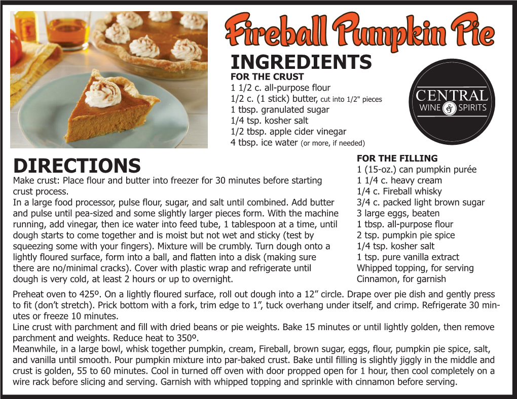 Fireball Pumpkin Pie Recipe