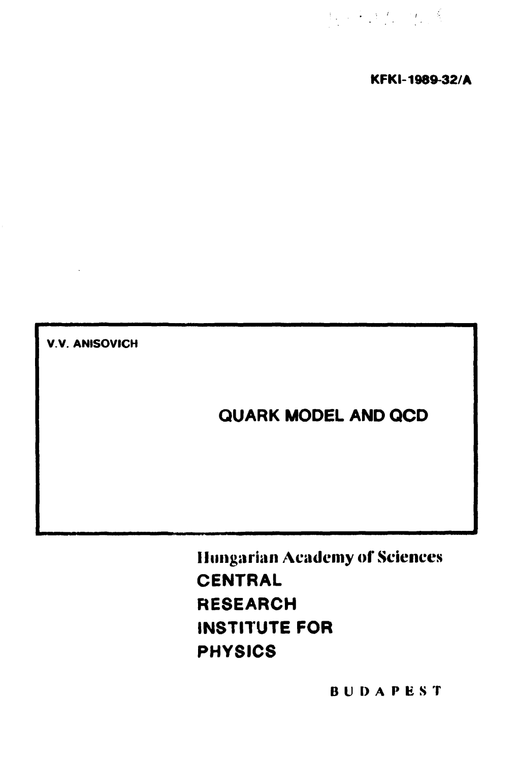 Quark Model and Qcd