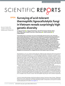 Surveying of Acid-Tolerant Thermophilic Lignocellulolytic Fungi in Vietnam