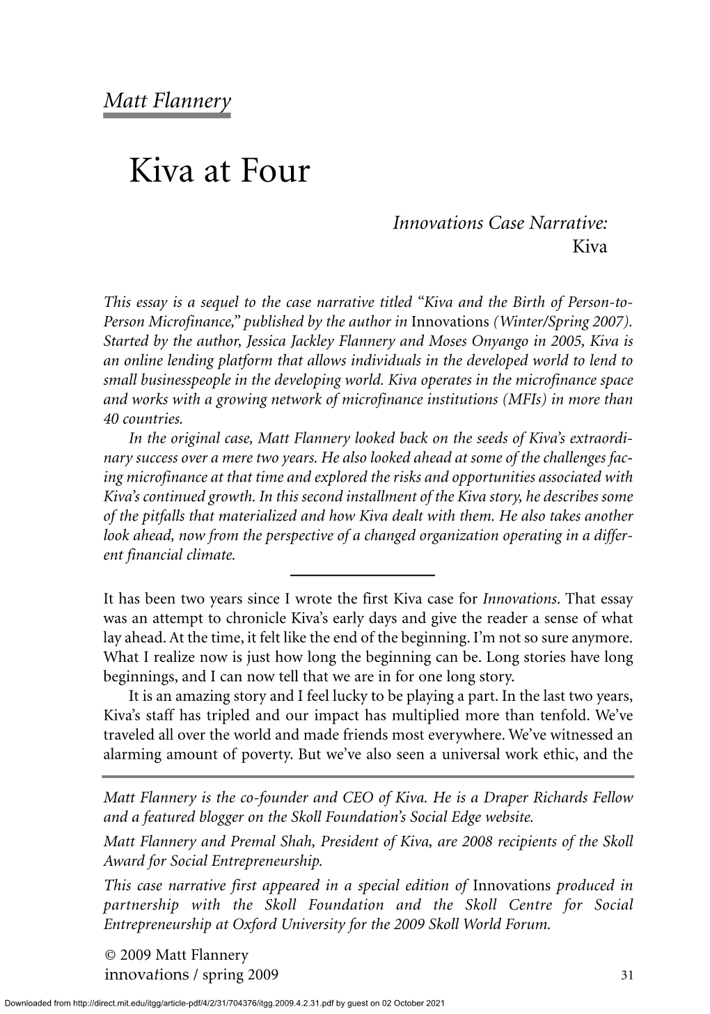 Kiva at Four
