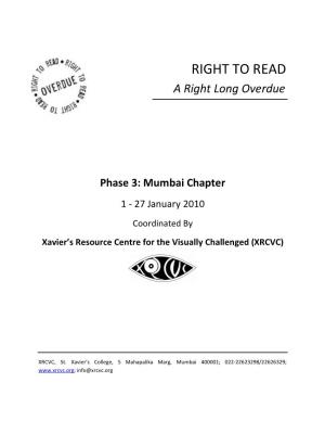XRCVC Right to Read Final Report