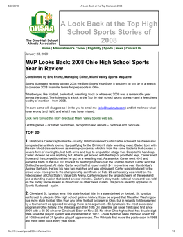 A Look Back at the Top High School Sports Stories of 2008