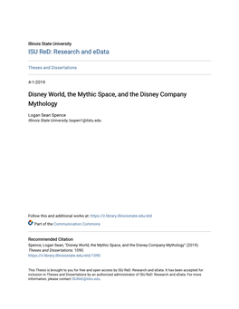 Disney World, the Mythic Space, and the Disney Company Mythology