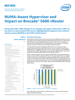 NUMA-Aware Hypervisor and Impact on Brocade* 5600 Vrouter