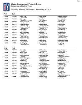 2018 WM Phoenix Open Thursday