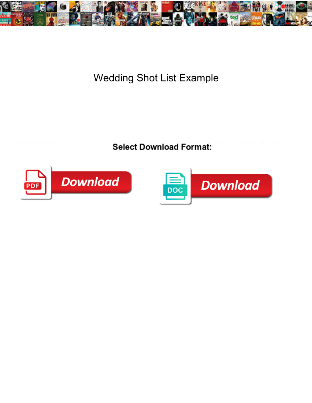 Wedding Shot List Example