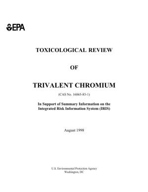Toxicological Review of Trivalent Chromium