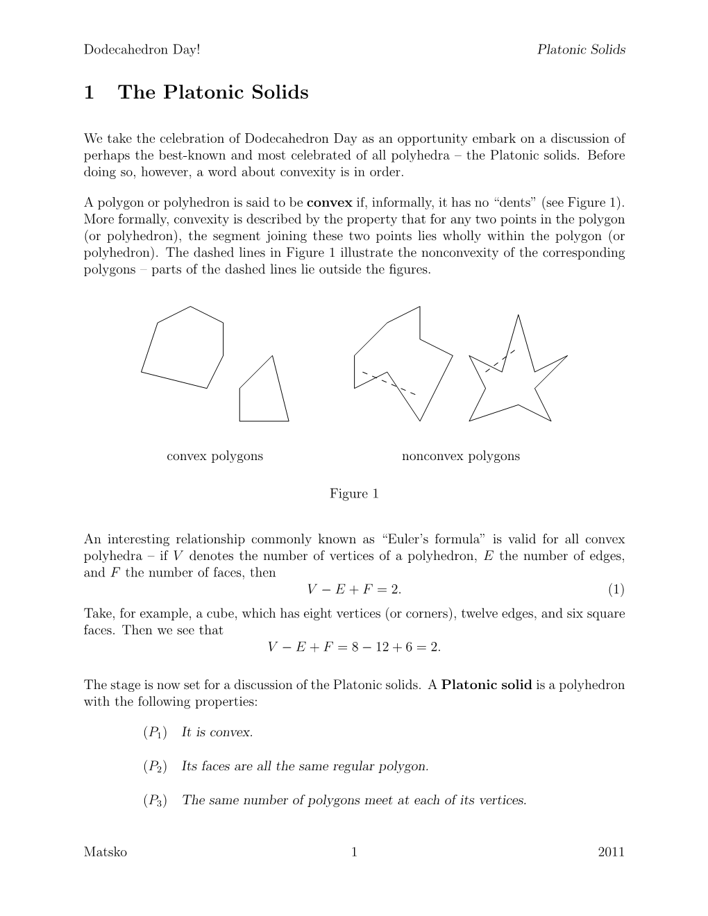 1 the Platonic Solids