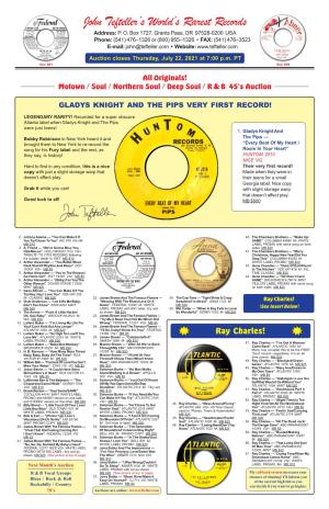 Motown / Soul / Northern Soul / Deep Soul / R &B 45’S Auction