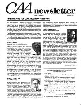 September 1979 CAA Newsletter