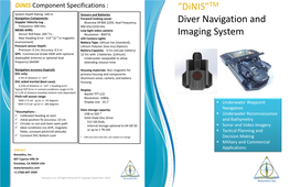 “Dinis”TM Diver Navigation and Imaging System