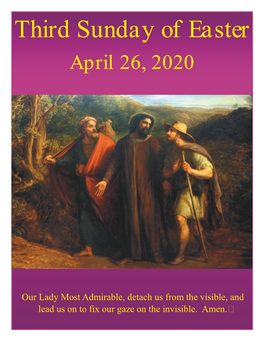 Third Sunday of Easter April 26, 2020