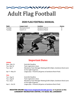 Download the Adult Flag Football League Packet