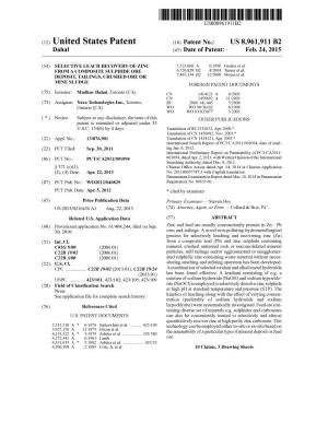 (12) United States Patent (10) Patent No.: US 8,961,911 B2 Dahal (45) Date of Patent: Feb