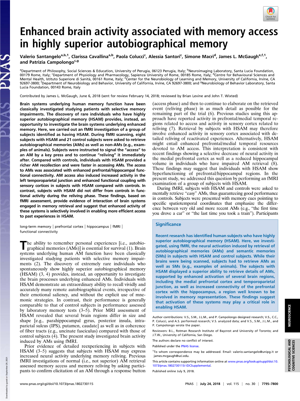 Enhanced Brain Activity Associated with Memory Access in Highly Superior Autobiographical Memory