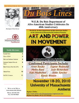 W.E.B. Du Bois Department of Afro-American Studies Celebrates Its 40Th Anniversary Drawing by Nelson Stevens