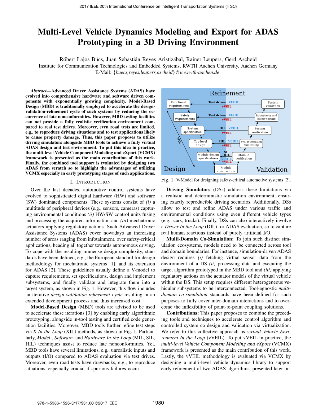 Multi-Level Vehicle Dynamics Modeling and Export for ADAS Prototyping in a 3D Driving Environment