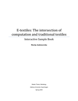E-Textiles: the Intersection of Computation and Traditional Textiles Interactive Sample Book