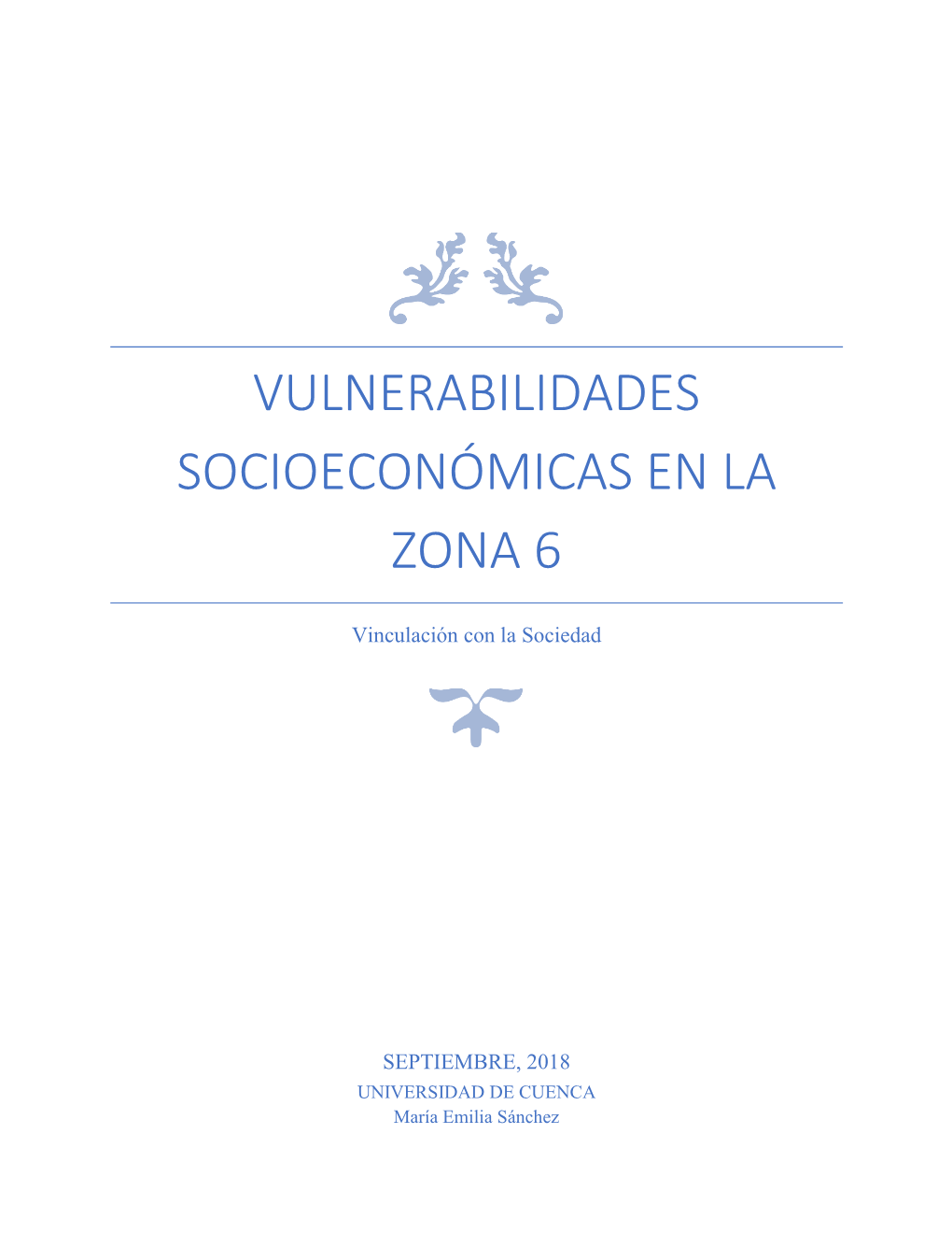 Vulnerabilidades Socioeconómicas En La Zona 6