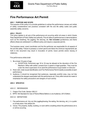 Fire Performance Art Permit