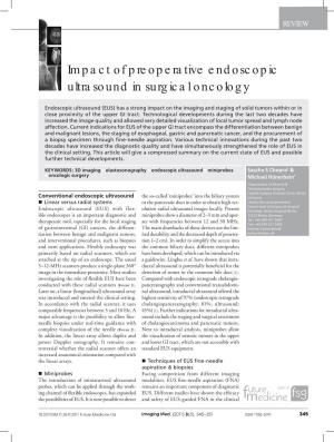 Impact of Preoperative Endoscopic Ultrasound in Surgical Oncology