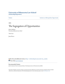 The Segregation of Opportunities (2005)