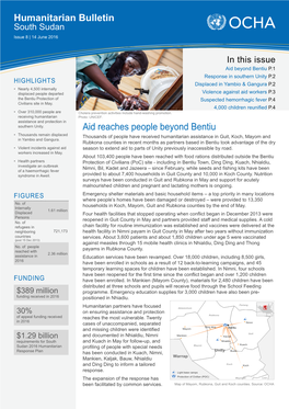 Aid Reaches People Beyond Bentiu Humanitarian Bulletin