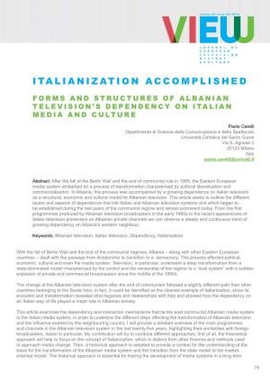 Italianization Accomplished