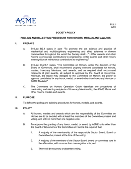 P-3.1 6/20 Society Policy Polling and Balloting