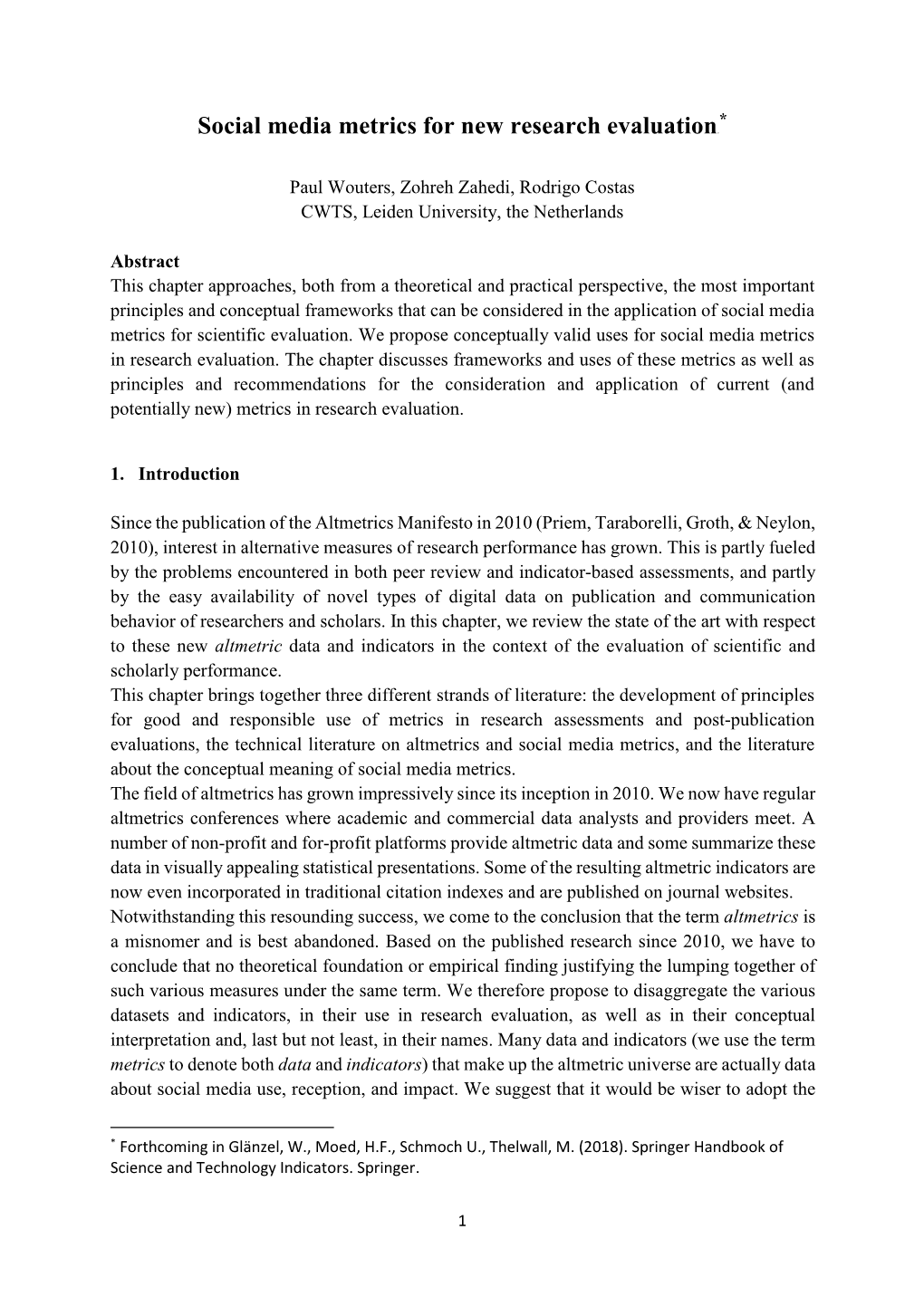 Social Media Metrics for New Research Evaluation0f