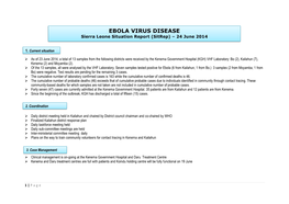 EBOLA VIRUS DISEASE Sierra Leone Situation Report (Sitrep) – 24 June 2014