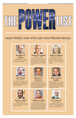 Lawyers Weekly's Roster of the State's Most Influential Attorneys