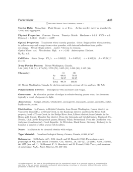 Pararealgar Ass C 2001-2005 Mineral Data Publishing, Version 1