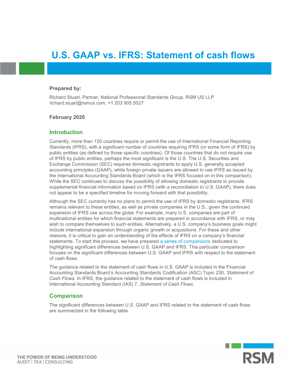 U.S. GAAP Vs. IFRS: Statement of Cash Flows