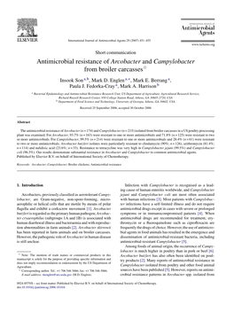 Antimicrobial Resistance of Arcobacter and Campylobacter from Broiler Carcassesଝ