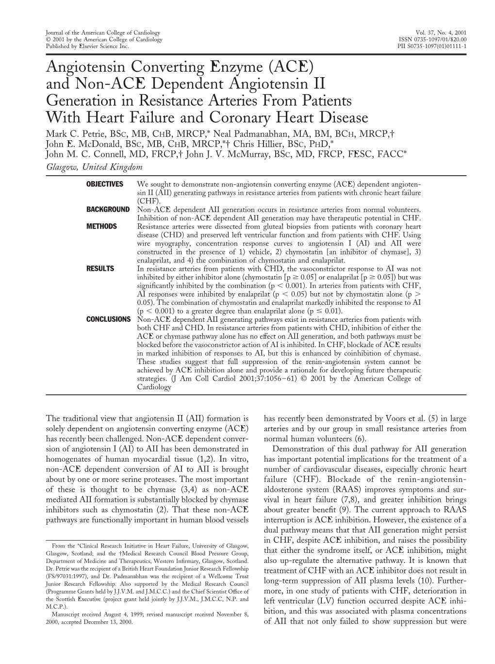 Angiotensin Converting Enzyme (ACE)