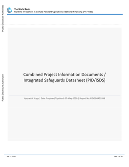 Project Information Document-Integrated Safeguards Data Sheet