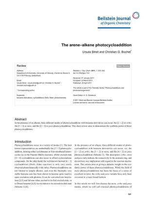 The Arene–Alkene Photocycloaddition
