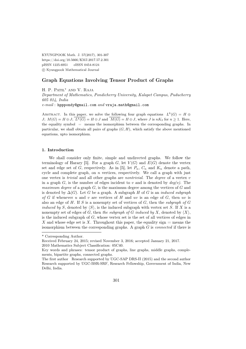 Graph Equations Involving Tensor Product of Graphs