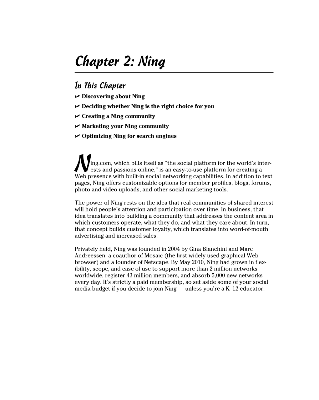 Chapter 2: Ning