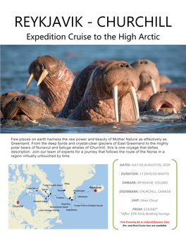 REYKJAVIK - CHURCHILL Expedition Cruise to the High Arctic