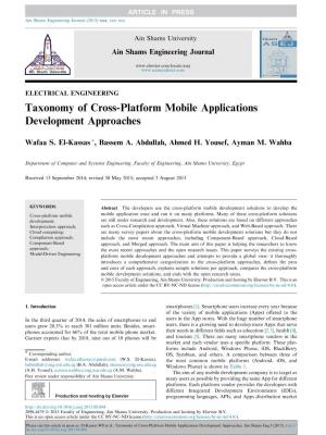 Taxonomy of Cross-Platform Mobile Applications Development Approaches