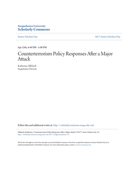 Counterterrorism Policy Responses After a Major Attack Katherine Allebach Susquehanna University