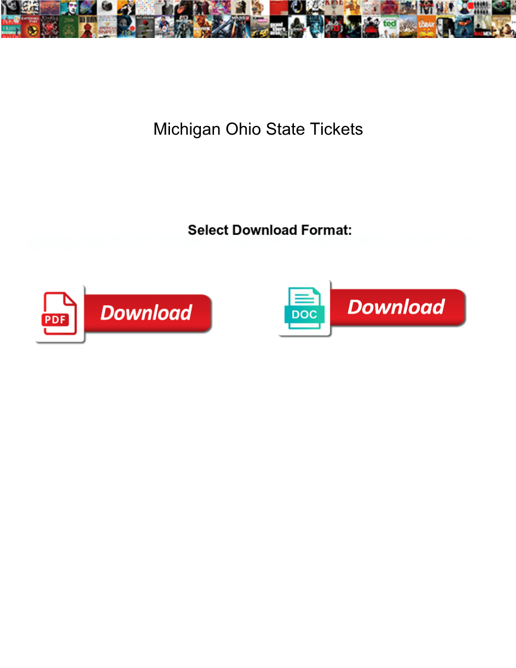 Michigan Ohio State Tickets