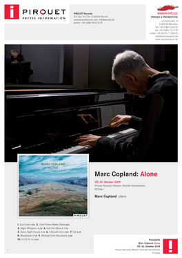 Marc Copland: Alone VÖ: 30