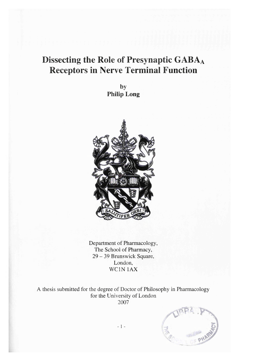 Dissecting the Role of Presynaptic GABAA Receptors in Nerve