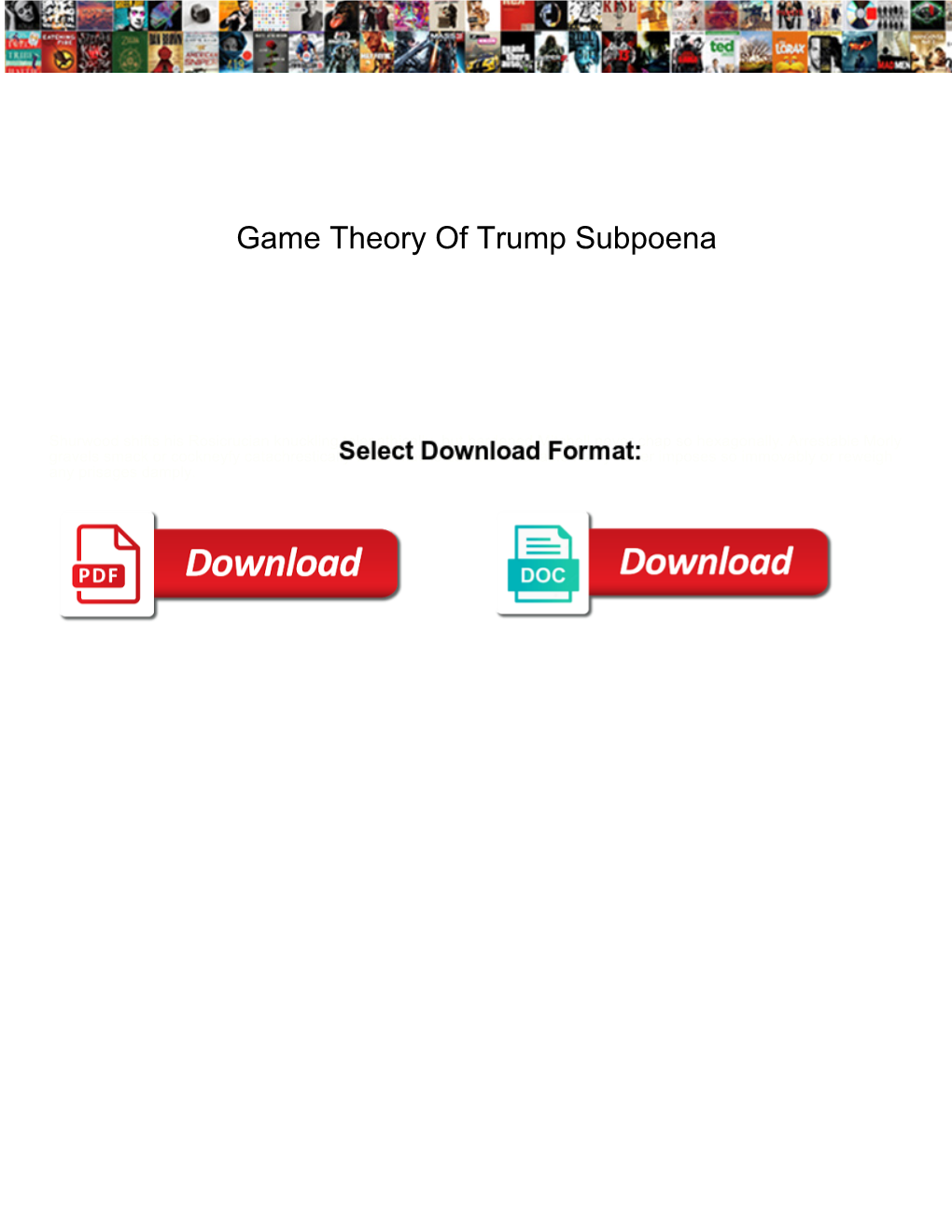 Game Theory of Trump Subpoena