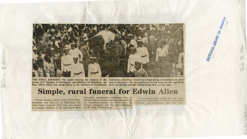 Simple Rural Funeral for Edwin Allen